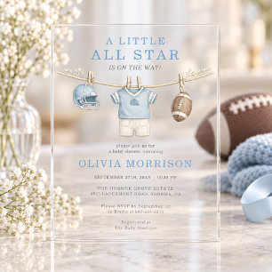 Invitations En Acrylique Fête de bébé ligne de vêtements de football pour u