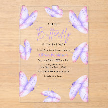 Fête de bébé papillon rose violet Un petit papillo