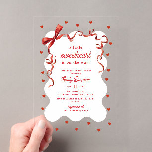 Invitations En Acrylique Fête de Bébé Petite Chérie