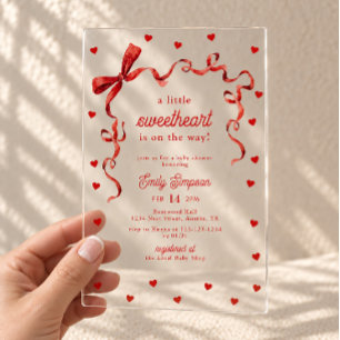 Invitations En Acrylique Fête de Bébé Petite Chérie