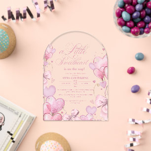 Invitations En Acrylique Fête de bébé pour chère petite fille