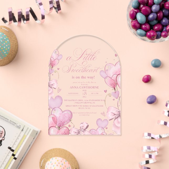 Invitations En Acrylique Fête de bébé pour chère petite fille (Insitu (Célébration))