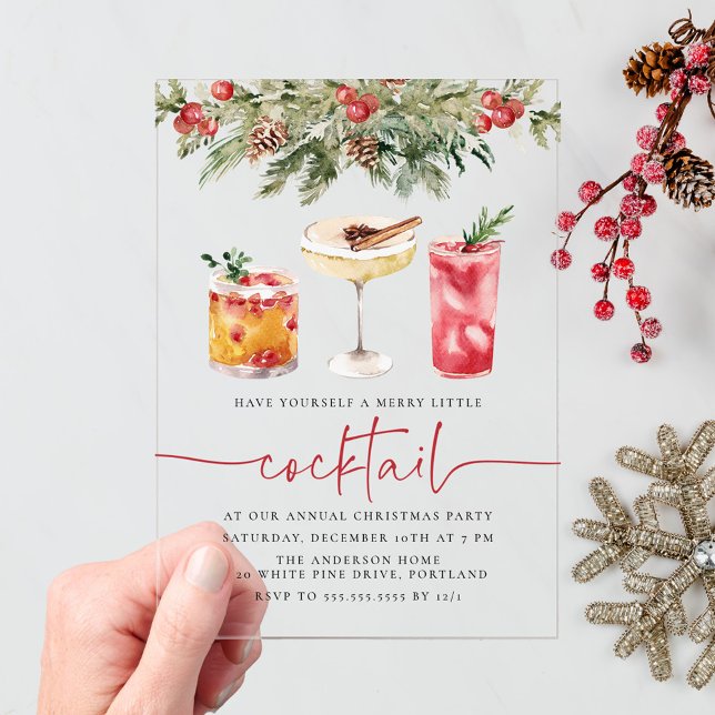 Invitations En Acrylique Fête de cocktails joyeuse et festive (Créateur téléchargé)