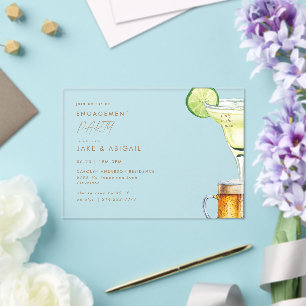 Invitations En Acrylique Fête de Fiançailles à la Bière et Margarita II