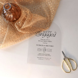 Invitations En Acrylique Fête de Fiançailles avec Arche Minimaliste Moderne