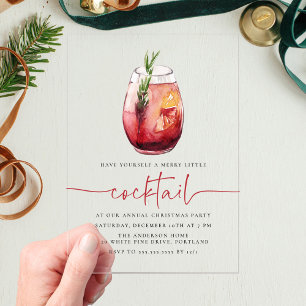 Invitations En Acrylique Fête de fin d'année Sangria au cocktail joyeux