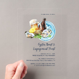 Invitations En Acrylique Fête de fruits de mer et toast de fiançailles Part