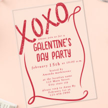 Fête de la Galentine XOXO dessinée à la main