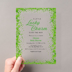 Invitations En Acrylique Fête de la Saint-Patrick Un petit charme chanceux 