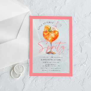 Invitations En Acrylique Fête de mariage Aperol Spritz aquarelle rose