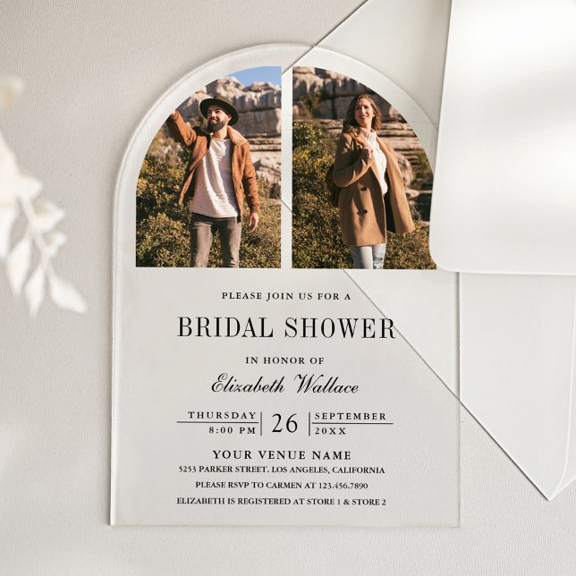 Invitations En Acrylique Fête de mariage avec arche moderne (Créateur téléchargé)