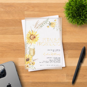 Invitations En Acrylique Fête de mariage bohème aux tournesols et prosecco