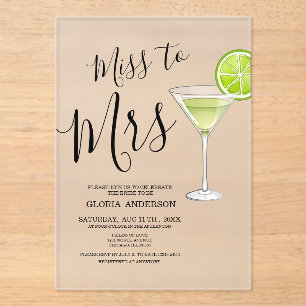 Invitations En Acrylique Fête de mariage de Mademoiselle à Madame