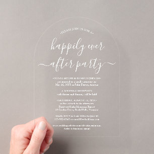 Invitations En Acrylique Fête de Mariage Félicité Éternelle Arche de Célébr