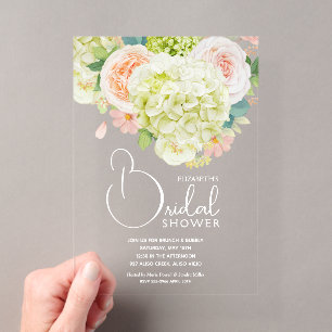 Invitations En Acrylique Fête de mariage florale de printemps à l'aquarelle