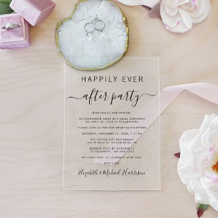 Invitations En Acrylique Fête de mariage 'Jour heureux après'