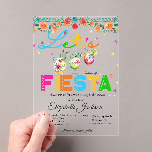 Invitations En Acrylique Fête de mariage Mexicaine Fiesta (In situ (ordinateur de poche))