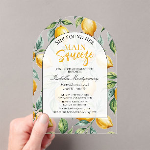Invitations En Acrylique Fête de mariage Watercolor Citrus Main Squeeze