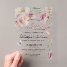 Fête de naissance charmante papillon fleur sauvage