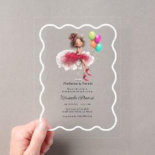 Invitations En Acrylique Fête de Noël au Gui et Martini pour Future Mariée