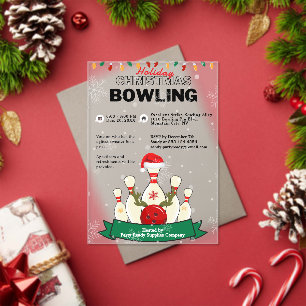 Invitations En Acrylique Fête de Noël Bowling de neige