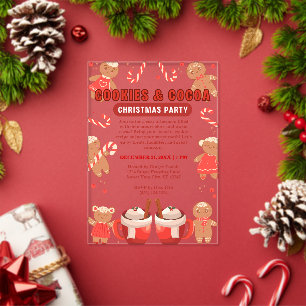 Invitations En Acrylique Fête de Noël Cookies & Coca Bar