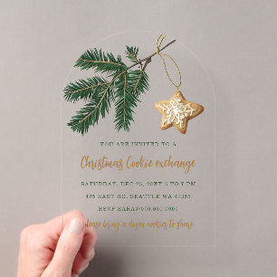 Invitations En Acrylique Fête de Noël d'échange de biscuits