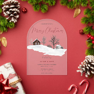 Invitations En Acrylique Fête de Noël d'entreprise / Joyeux Noël en famille