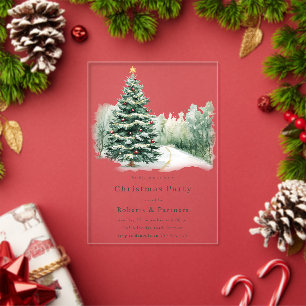 Invitations En Acrylique Fête de Noël élégante et moderne d'entreprise