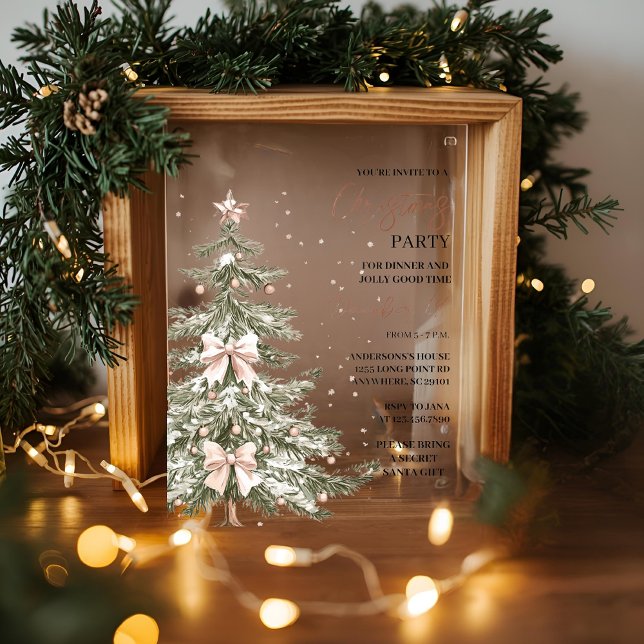 Invitations En Acrylique Fête de Noël | Festive (Créateur téléchargé)