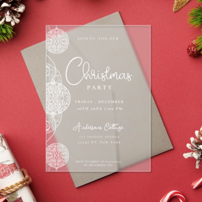 Invitations En Acrylique Fête de Noël festive unique magenta (Créateur téléchargé)