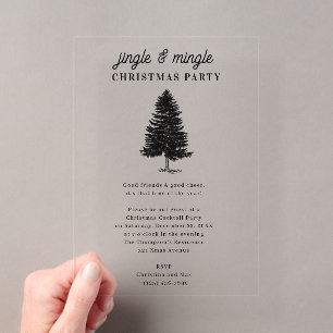 Invitations En Acrylique Fête de Noël Jingle and Mingle