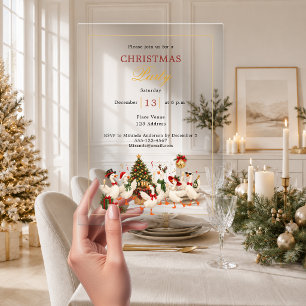 Invitations En Acrylique Fête de Noël Luxe Oie