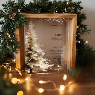 Invitations En Acrylique Fête de Noël Luxueuse