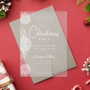 Invitations En Acrylique Fête de Noël magenta unique