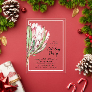 Invitations En Acrylique Fête de Noël Tropical Protea