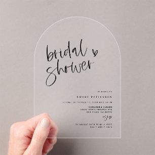 Invitations En Acrylique Fête des mariées Boho clair Acrylique partie Invit