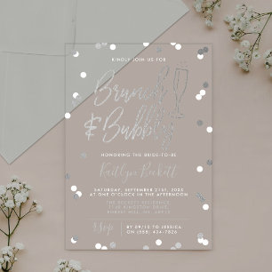 Invitations En Acrylique Fête des mariées Brunch & Bubbly Confetti