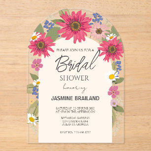 Invitations En Acrylique Fête des mariées d'arc floral brillant