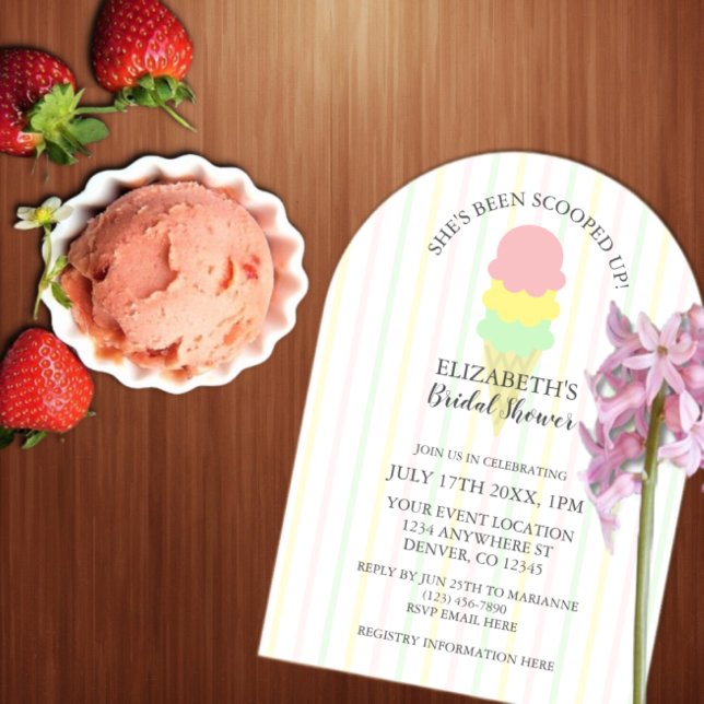 Invitations En Acrylique Fête des mariées de crème glacée récupérée (Créateur téléchargé)