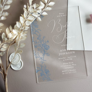 Invitations En Acrylique Fête des mariées de script vintage élégant