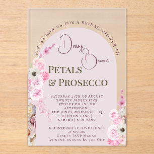 Invitations En Acrylique Fête des mariées d'été Queen Pink Floral Arch
