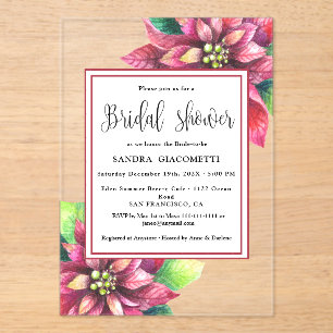 Invitations En Acrylique Fête des mariées d'hiver de Noël