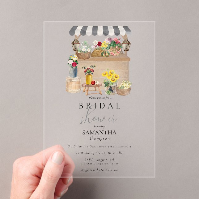 Invitations En Acrylique Fête des mariées du marché aux fleurs des fermiers (In situ (ordinateur de poche))