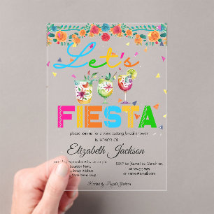 Invitations En Acrylique Fête des mariées Fiesta mexicaine