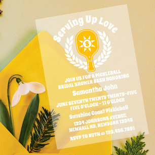 Invitations En Acrylique Fête des mariées Retro Sunshine Pickleball