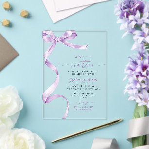 Invitations En Acrylique Fête Douze Ans Lavande Sucré Anniversaire
