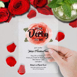 Invitations En Acrylique Fête du Derby de la Rose Rouge