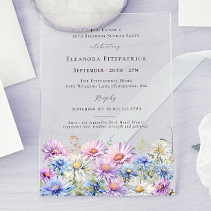 Invitations En Acrylique FETE SURPRISE EN ACRYLIQUE Fleur de naissance du 3