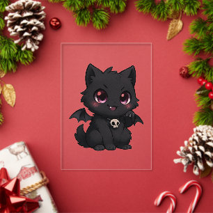 Invitations En Acrylique - "Feu de Chat Chauve-Souris"